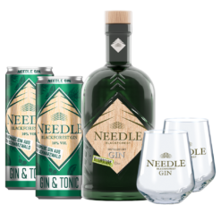 Needle Gin & Tonic Set – Classic Needle Gin, 2 Needle Gin & Tonic Dosen & 2 Needle Gläser